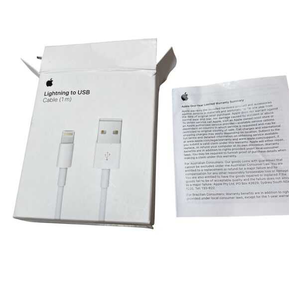 Lot Of 2 Genuine Apple 1m Lightning to USB Charging Cable ME291AM/A BRAND NEW - Picture 4 of 5